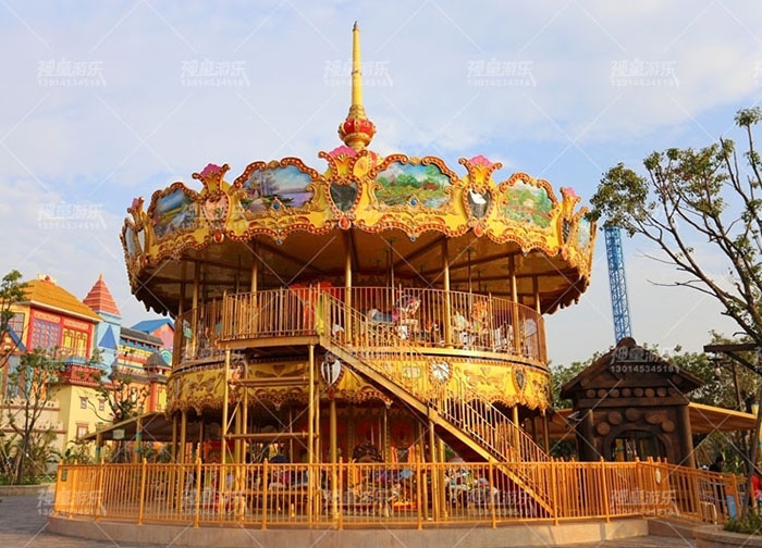公园游乐设备双层转马