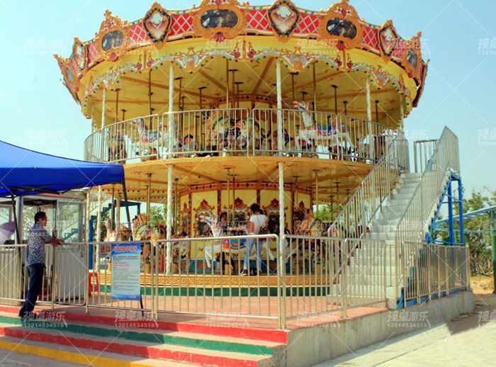 公园游乐设备双层转马